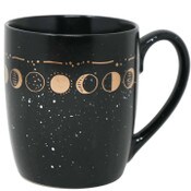 Wholesale - 18oz METALLIC DECAL MOON PHASES BLACK/GOLD MUG C/P 24, UPC: 840104904107